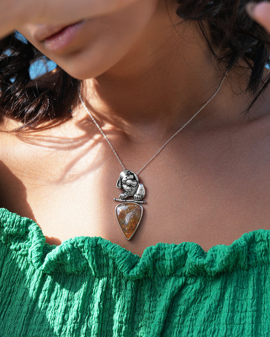 Rabbit & Aventurine Sunstone Necklace